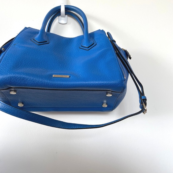 Rebecca Minkoff Pebbled Leather Perry Satchel Blue - Picture 3 of 9